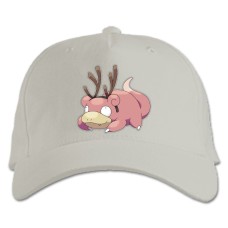 Кепка з принтом Покемони Слоупок Різдвяний - біла