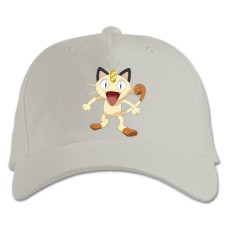 Кепка з принтом Покемони Мяут - біла