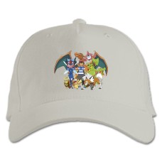 Кепка з принтом Покемони Все Герої - біла
