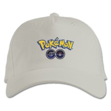 Кепка з принтом Покемони Го Логотип - біла