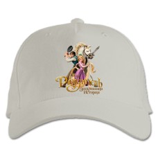 Бейсболка с принтом Рапунсель Главные Герои - белая