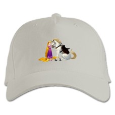 Бейсболка с принтом Рапунсель И Лошадь - белая