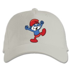 Baseball cap with Print The Smurfs Angry - white