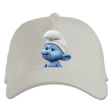 Baseball cap with Print The Smurfs Angry Smurf - white