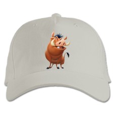 Baseball cap with Print Timon And Pumbaa Smiling Pumbaa - white