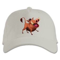 Baseball cap with Print Timon And Pumbaa Pumbaa Smile - white