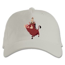 Baseball cap with Print Timon And Pumbaa Main Heroes - white