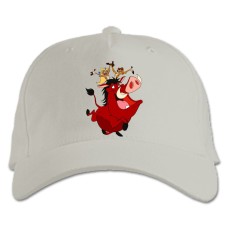 Baseball cap with Print Timon And Pumbaa Funny Heroes - white