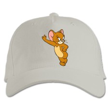 Baseball cap with Print Tom And Jerry Mouse - white