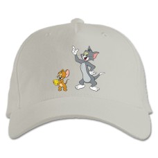 Baseball cap with Print Tom And Jerry Heroes - white