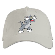 Baseball cap with Print Tom And Jerry Cat - white