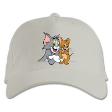Baseball cap with Print Tom And Jerry Main Characters - white