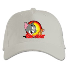 Baseball cap with Print Tom And Jerry Main Theme - white