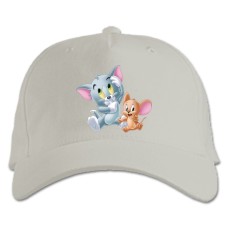 Baseball cap with Print Tom And Jerry Little Heroes - white