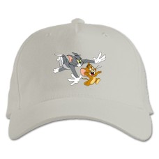 Baseball cap with Print Tom And Jerry Running Heroes - white