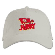 Baseball cap with Print Tom And Jerry Logo - white