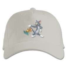 Baseball cap with Print Tom And Jerry Funny Heroes - white