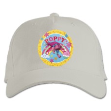 Baseball cap with Print Trolls Poppy - white