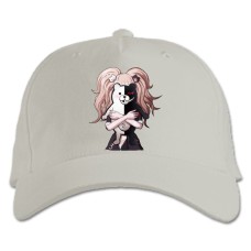 Baseball cap with Print Danganronpa Junko Enoshima With Monokuma - white