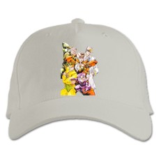 Бейсболка с принтом Джоджо Герои - белая