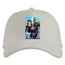 Бейсболка с принтом Джоджо Главная Тема - белая