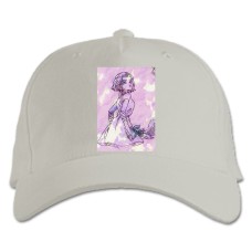 Бейсболка с принтом Джоджо Арт Девушка - белая