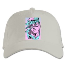 Бейсболка с принтом Джоджо Главный Герой Арт - белая