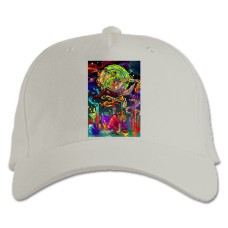 Бейсболка с принтом Рик И Морти Химическая Лаборатория - белая