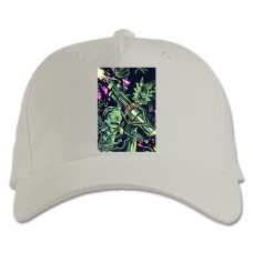 Baseball cap with Print Rick And Morty Neon Art - white