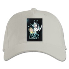 Baseball cap with Print Rick And Morty Peace Among Worlds - white