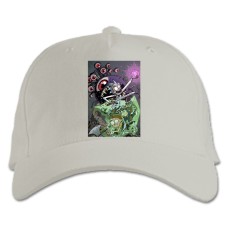 Baseball cap with Print Rick And Morty Monster Sword And Hexagon - white