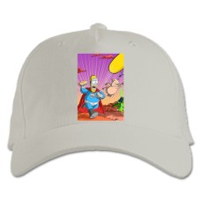 Baseball cap with Print The Simpsons Homer Superhero - white