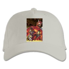 Baseball cap with Print The Simpsons Halloween Edition - white