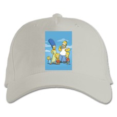 Baseball cap with Print The Simpsons All Family - white