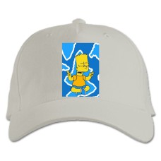 Baseball cap with Print The Simpsons Meditation Bart - white
