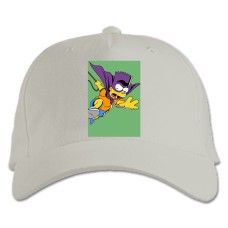 Baseball cap with Print The Simpsons Superhero Bart - white