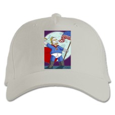Baseball cap with Print The Simpsons Superhero Homer - white