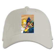 Baseball cap with Print The Simpsons Main Characters - white
