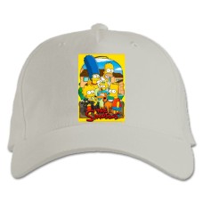 Baseball cap with Print The Simpsons Family Version - white