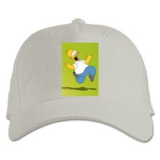 Baseball cap with Print The Simpsons Scary Homer - white