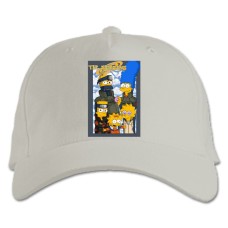 Baseball cap with Print The Simpsons Naruto Edition - white
