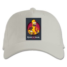 Baseball cap with Print The Simpsons God Of Bar - white