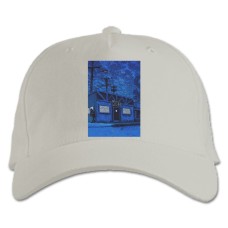 Baseball cap with Print The Simpsons Moes Bar - white