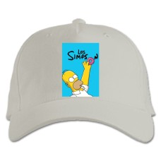 Baseball cap with Print The Simpsons Los Simpson - white