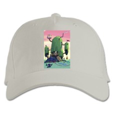 Baseball cap with Print Adventure Time Tree House - white