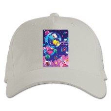 Baseball cap with Print Adventure Time Bubbles - white