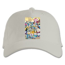 Baseball cap with Print Adventure Time Heroes Stack - white