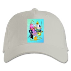 Baseball cap with Print Adventure Time Characters - white