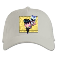 Бейсболка с принтом Джоджо Минималистичный - белая