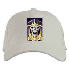 Бейсболка с принтом Оверлорд Лицо - белая